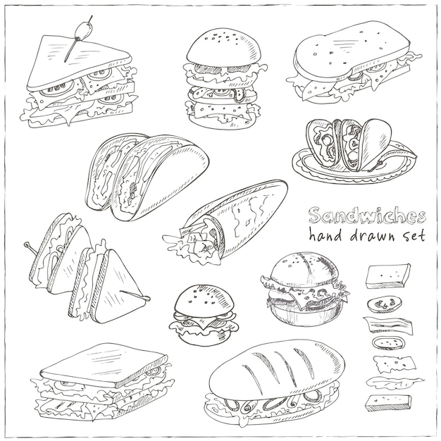 Set of sandwiches.