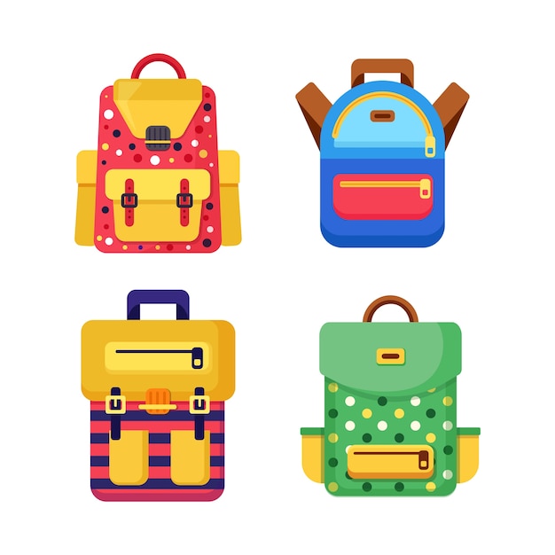 Set of school backpacks