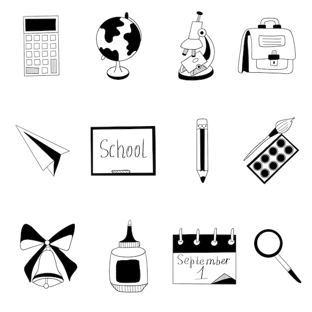 a set of school subjects for study design decoration for schools educational institutionsfor ch