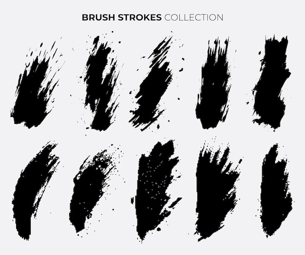 Vector set of scratchshaped brush strokes