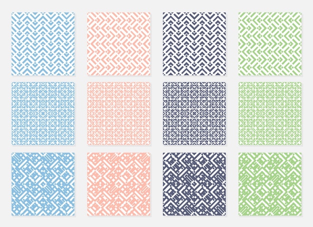 Vector a set of seamless geometric patterns for the collection