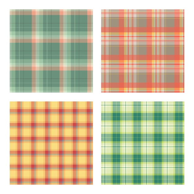 Set of seamless lumberjack plaid patterns