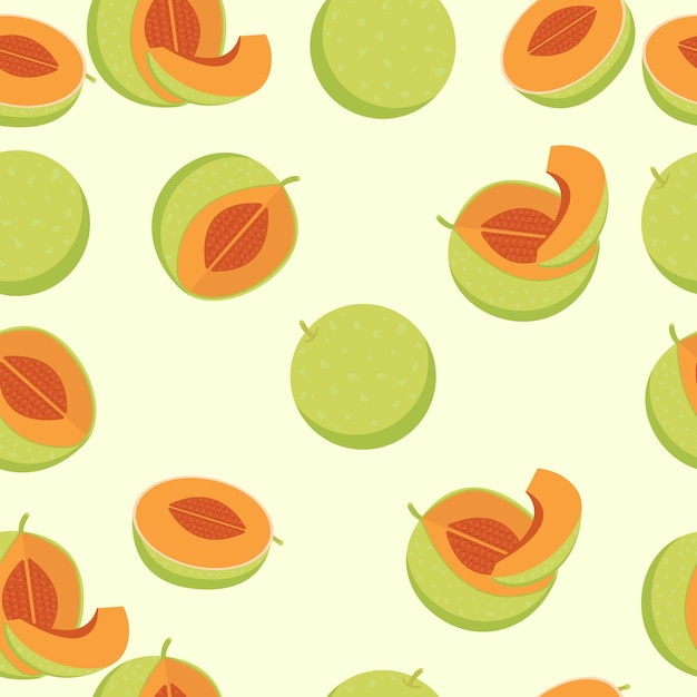 A set of seamless melon patterns Fruits