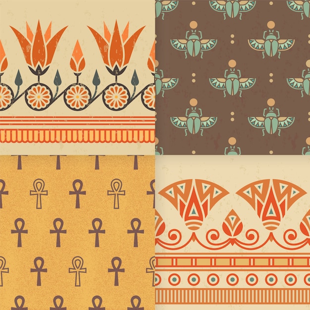 Set of seamless pattern of Egyptian ornament.