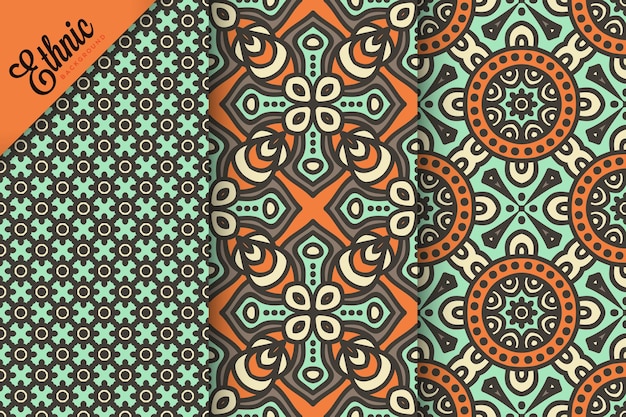 set of seamless pattern with geometric elements