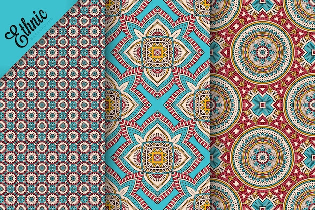 set of seamless pattern with geometric elements