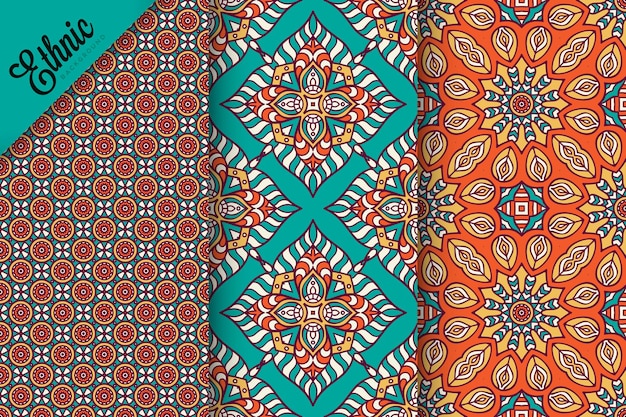 set of seamless pattern with geometric elements