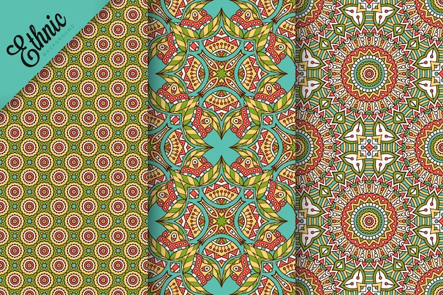 set of seamless pattern with geometric elements