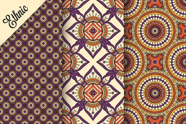 set of seamless pattern with geometric elements