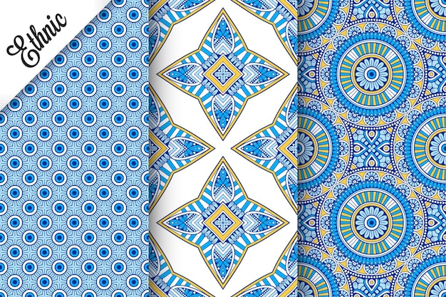 set of seamless pattern with geometric elements