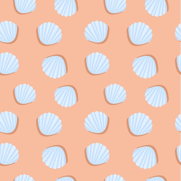 Set of seamless pattern with shells