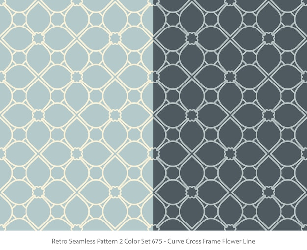 Set of seamless patterns with Curve Frame Flower