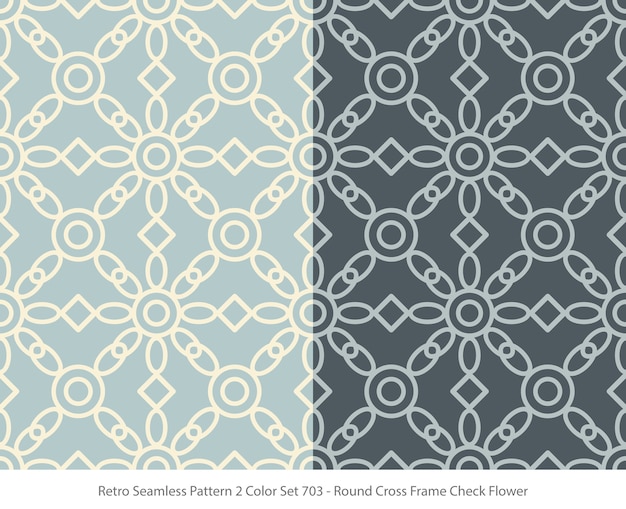 Set of seamless patterns with Round Frame Flower