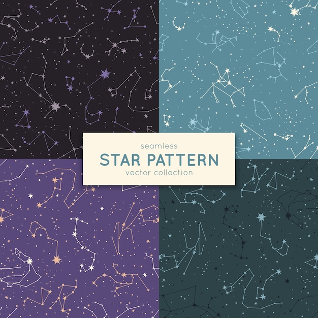 Set of seamless star pattern.