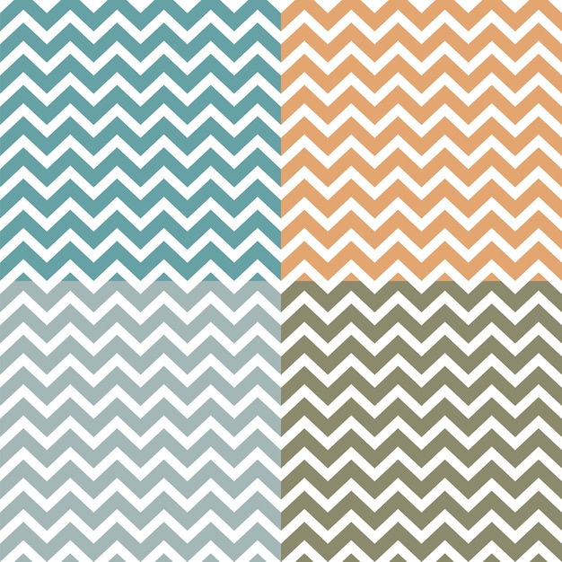 Set of Seamless Zigzag (Chevron) Patterns