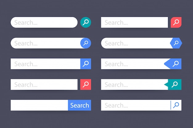 Set Search bar element, set of search boxes ui template 