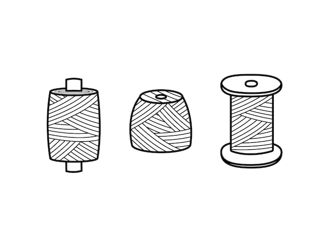 Set of sewing threads a skein of woolen threads for knitting needlework threads on a spool for a seamstress