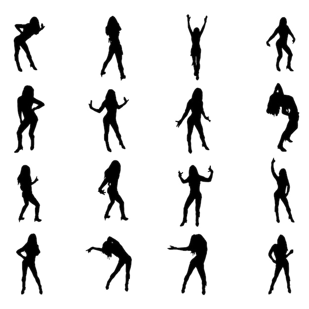 Set of sexy dancer shapes