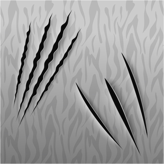 Vector a set of sharp knives with sharp blades on a gray background