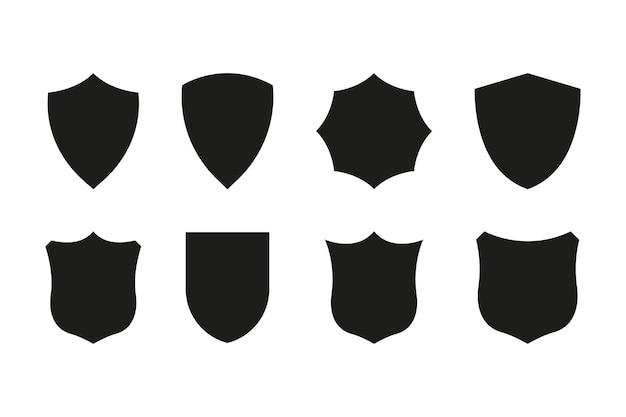 Set of shield symbols Vector illustration