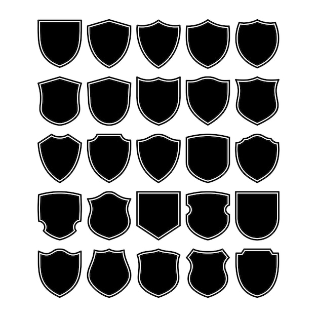 Vector set of shield vector