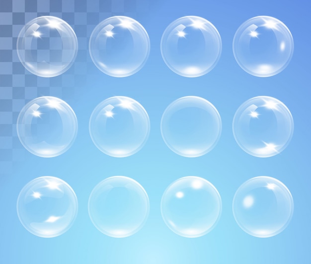 Set of shiny bubbles  illustration