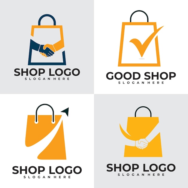 Set of shop logo vector design template