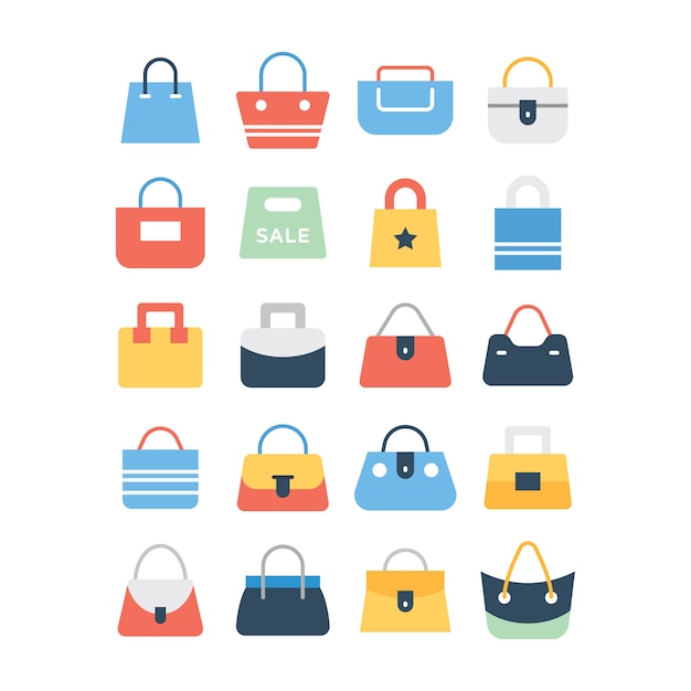 Set Of Shopping Bag Icons