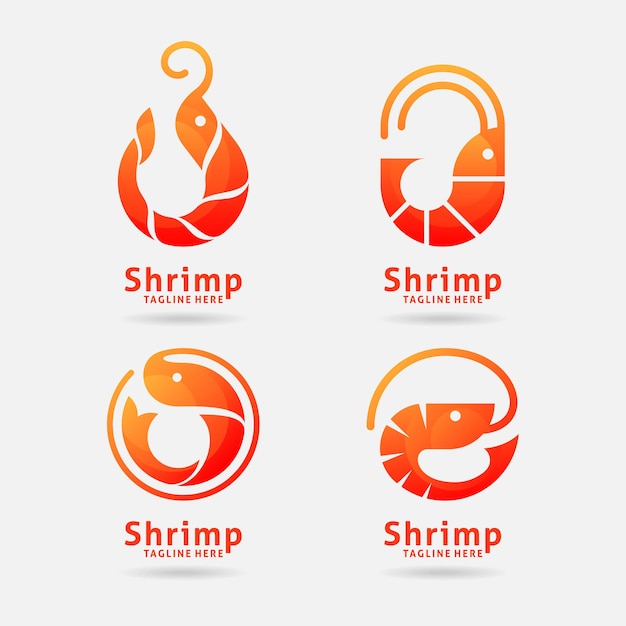 Set of shrimp logo design