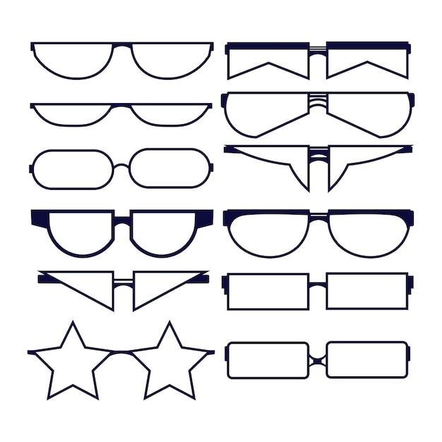 Vector a set of silhouette glasses