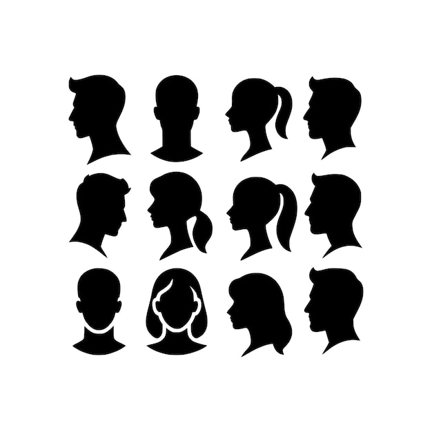 Set of silhouettes vector design