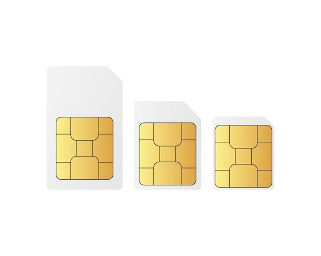 Set Sim card chip Standart, nano and micro sim.