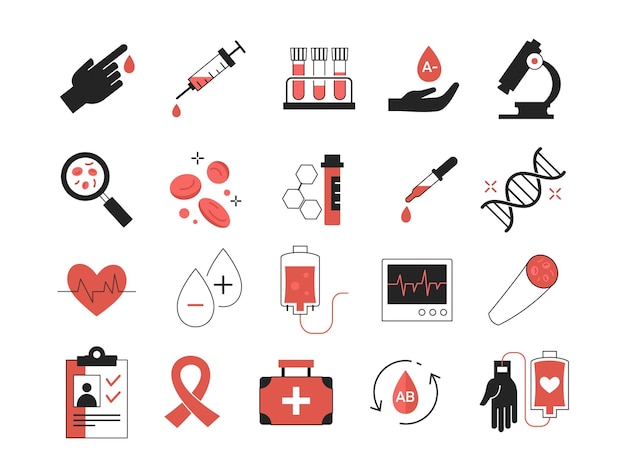 Set of simple medical icons