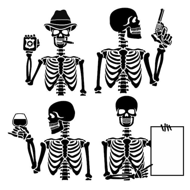 set skeleton fulllength stencil