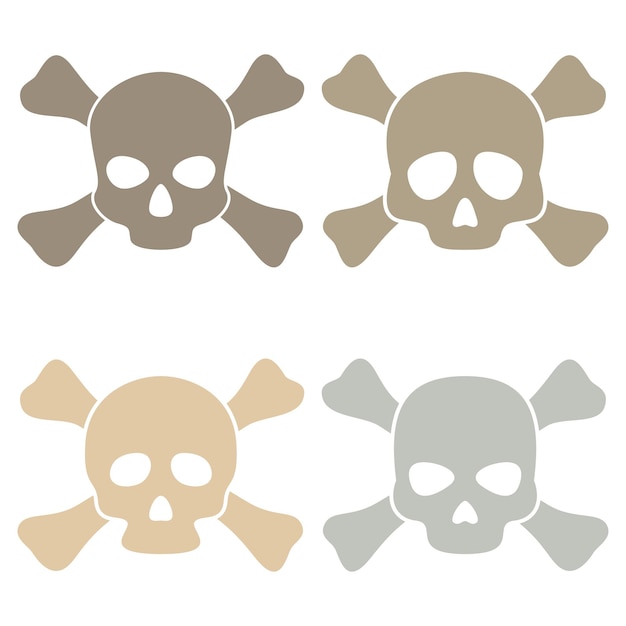 Set of Skull and Crossbones isolated on white background