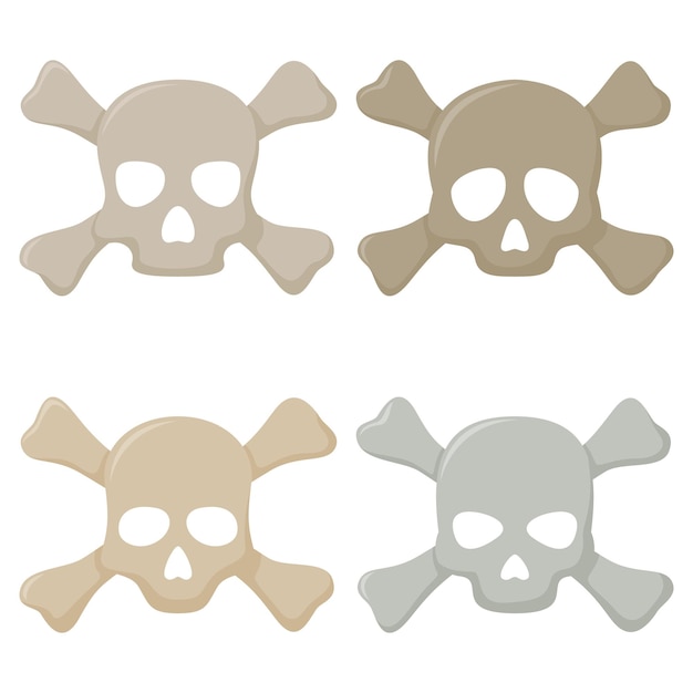 Set of Skull and Crossbones isolated on white background