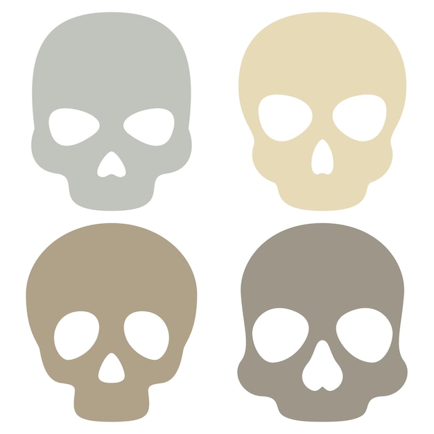 Set of Skull isolated on white background