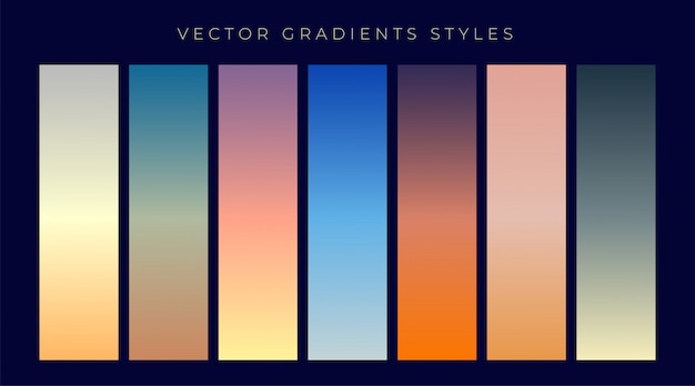 set of sky dusk and dawn gradient background