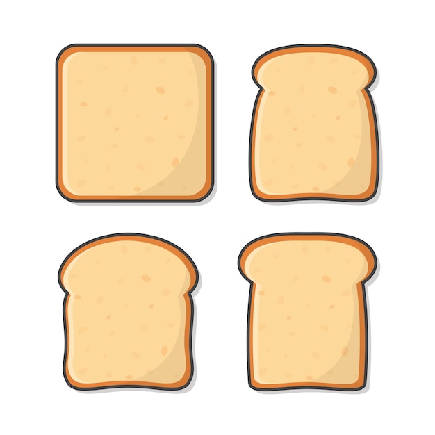 Set Of Slices Toast Bread.