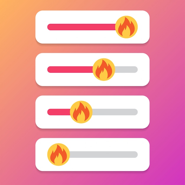 Set of slider fire for social media.