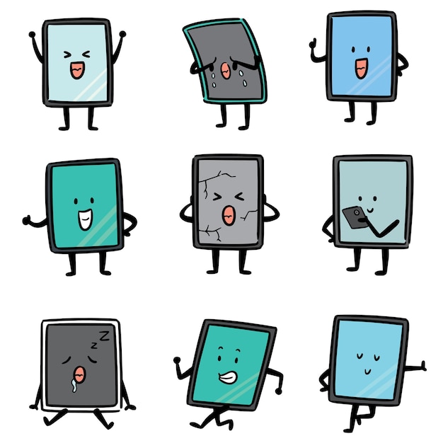 set of smartphone cartoon