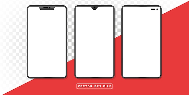 set of smartphone mockup vector