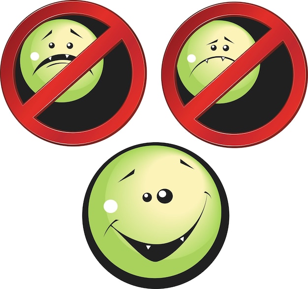 Set of smile icons do and don't