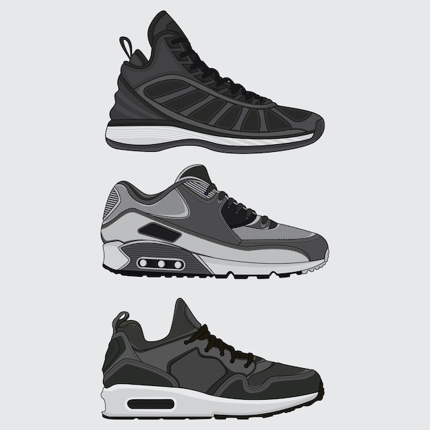 Set sneakers design vector