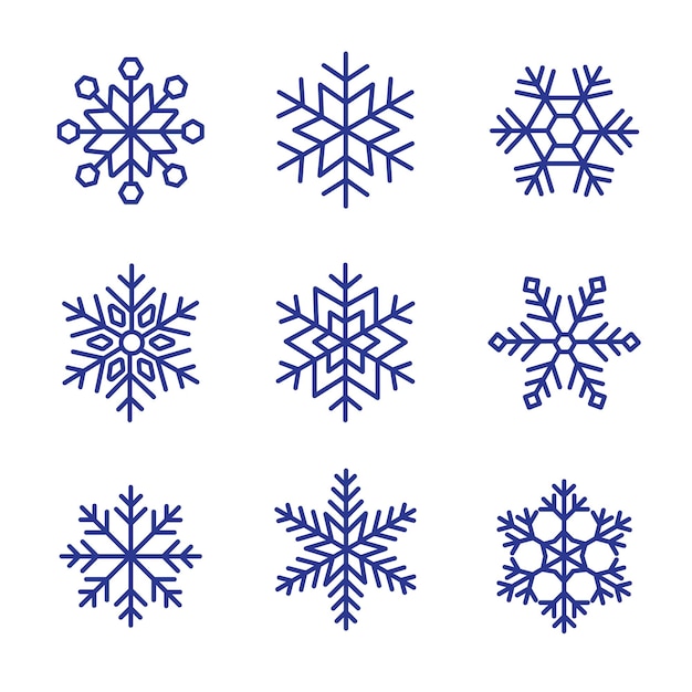 Set of snowflakes Christmas design vector illustration