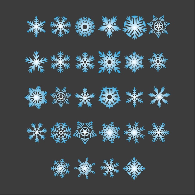 Set of snowflakes christmas design vector