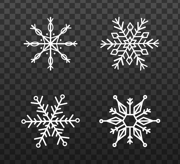 set of snowflakes on an isolated background. Snowflakes winter vector illustration