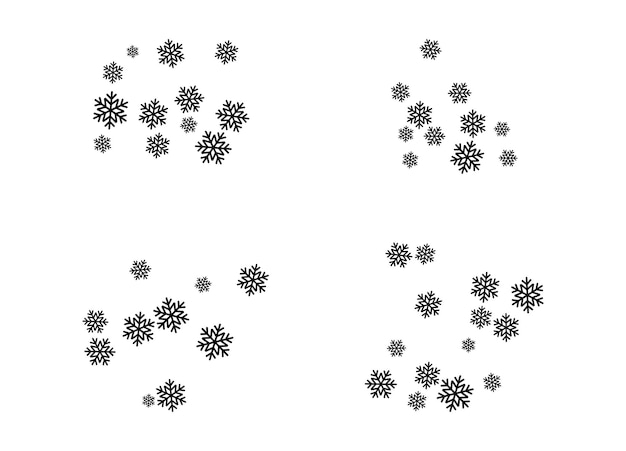 A set of snowflakes snow background Christmas snow for the New Year Vector illustration