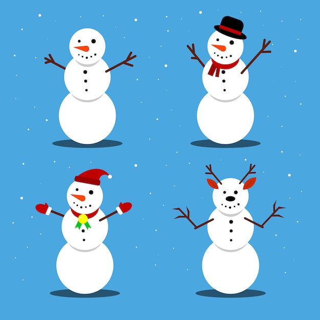 Set of snowman illustrations 