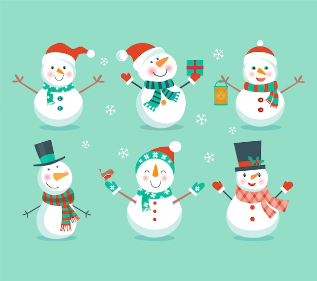 Set of snowmen